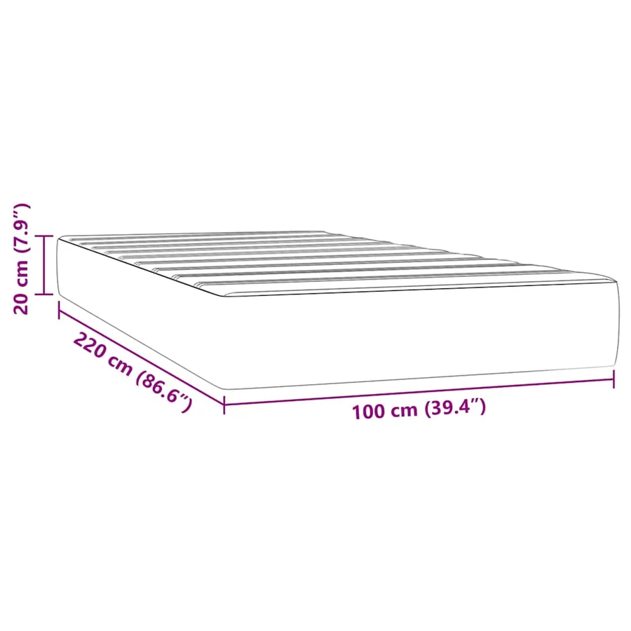 Matelas à ressorts ensachés 100 x 220 cm Rose - 7