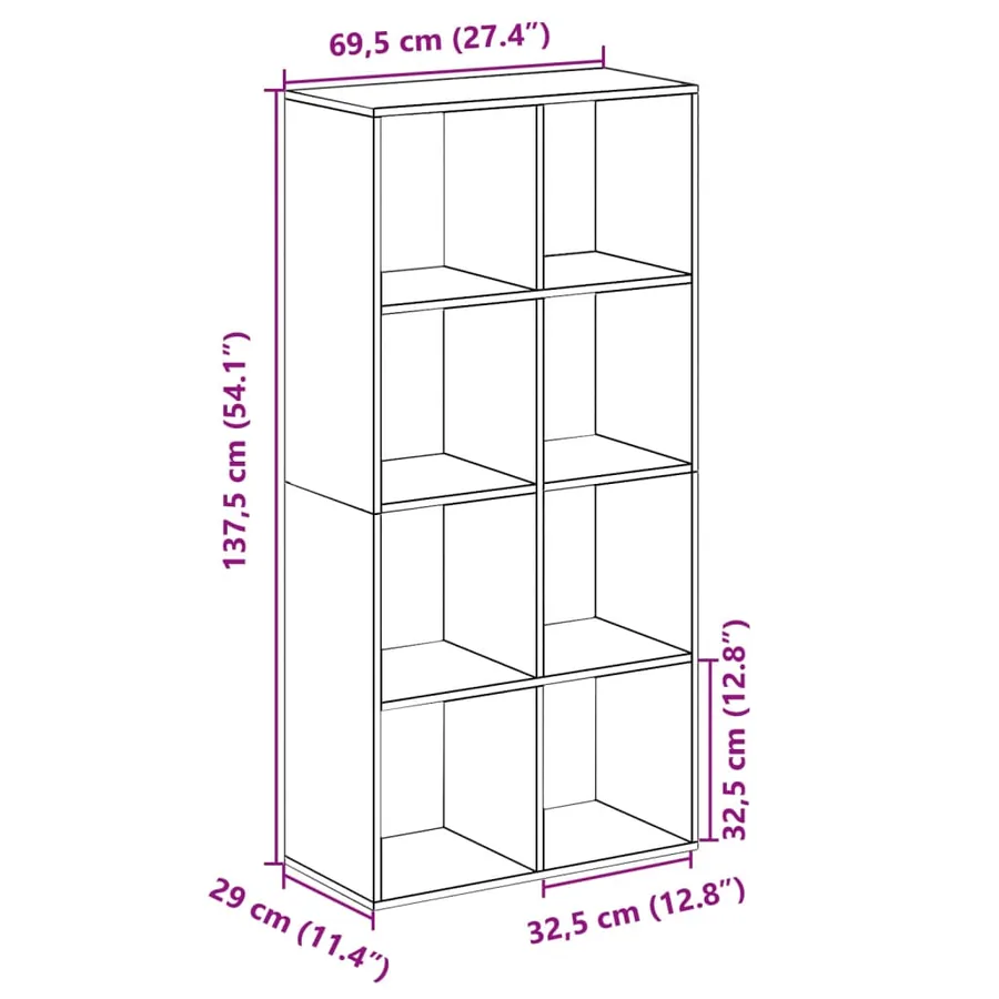 Étagère séparatrice de pièce gris béton 69,5x29x137,5 cm - 11