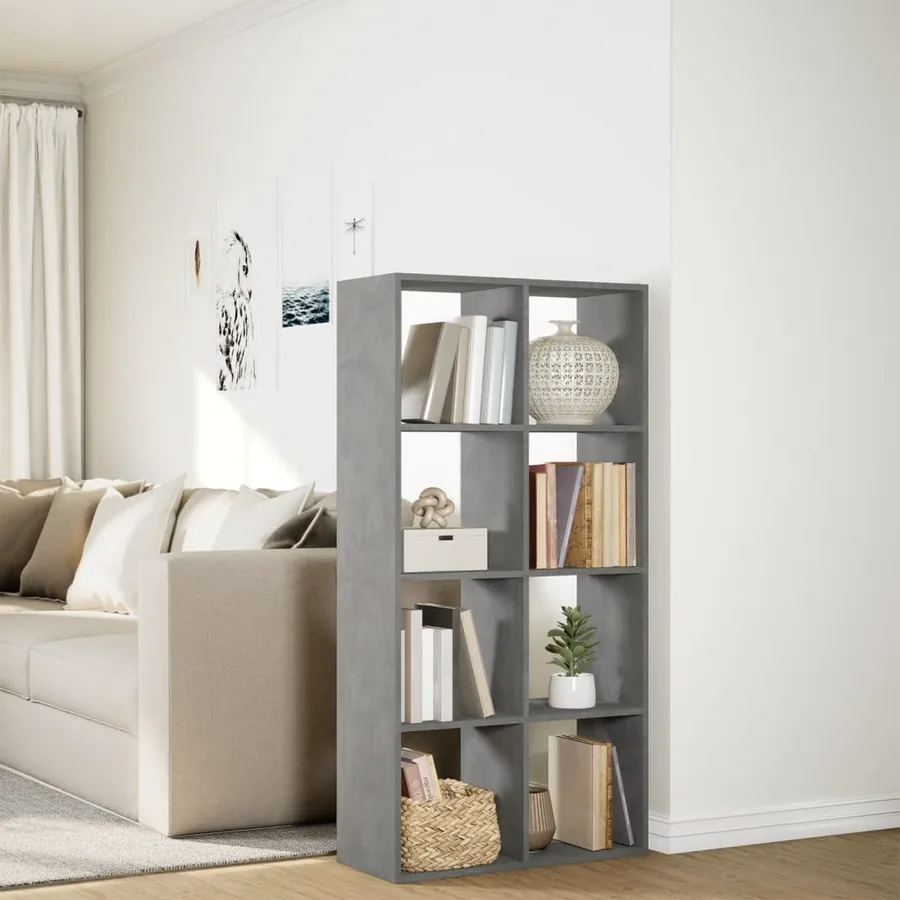 Étagère séparatrice de pièce gris béton 69,5x29x137,5 cm - 4