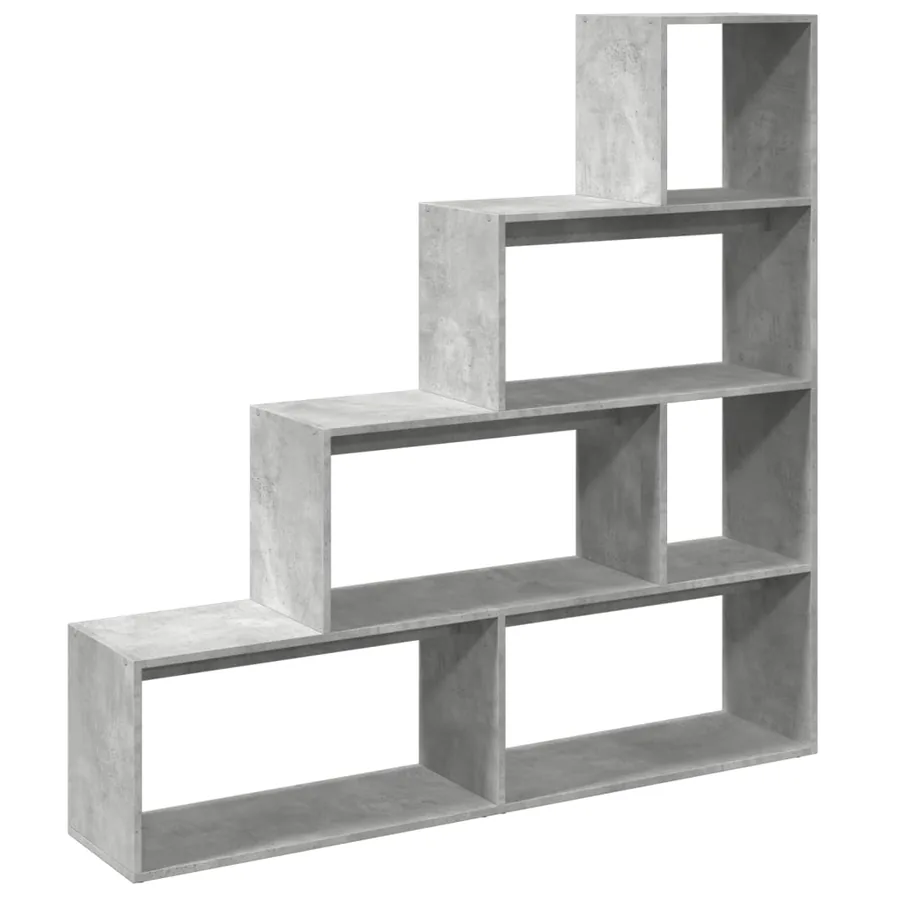 Étagère séparatrice de pièce à 4 niveaux gris béton - 7