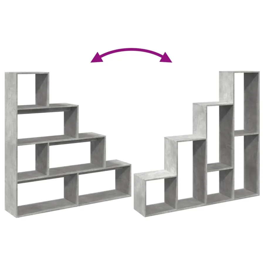 Étagère séparatrice de pièce à 4 niveaux gris béton - 8