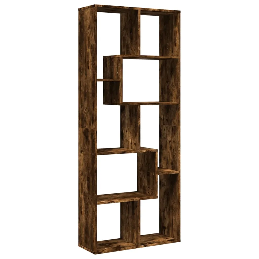 Étagère séparatrice de pièce chêne fumé 67x25x161,5 cm - 7