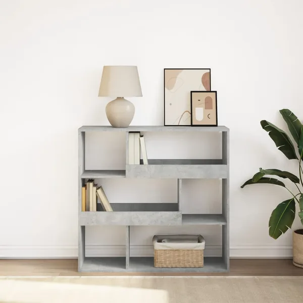 Bibliothèque/Séparateur de pièce gris béton 100x33x94,5 cm