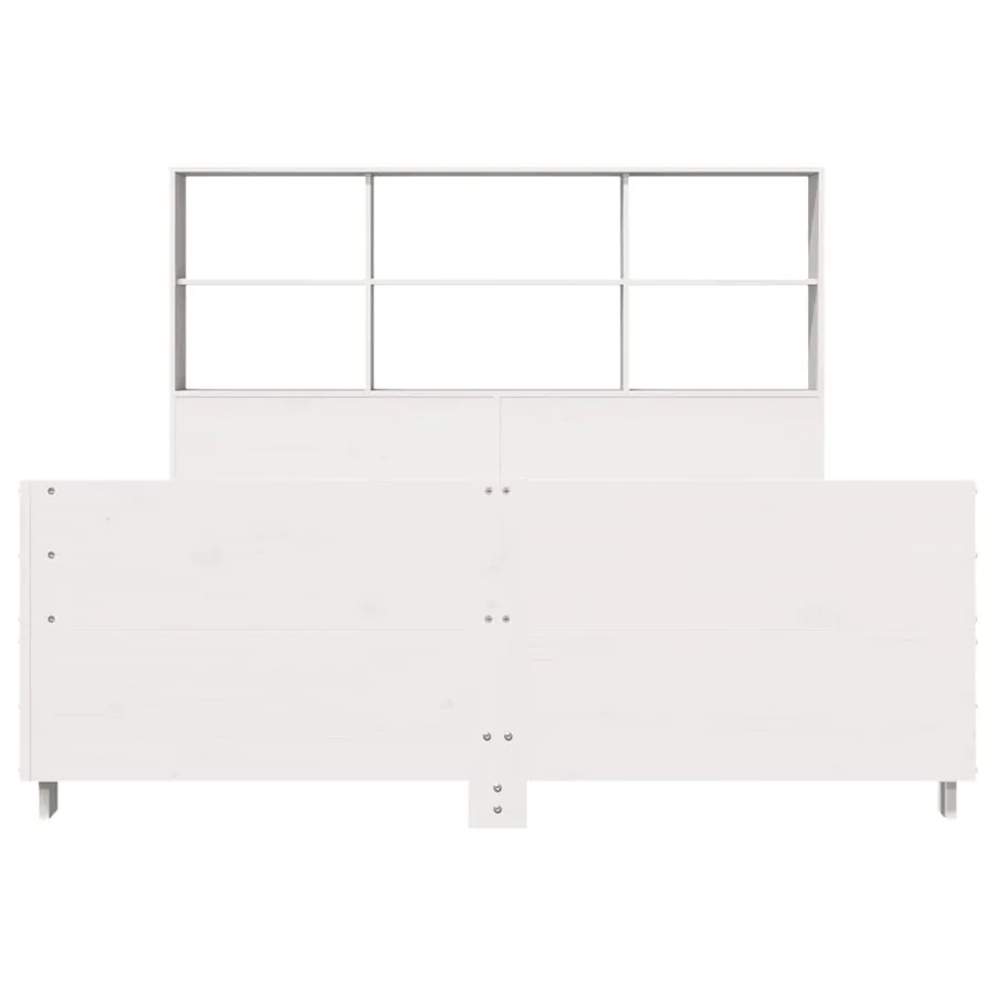 Cadre de lit sans matelas blanc 140x200 cm bois de pin massif - 4