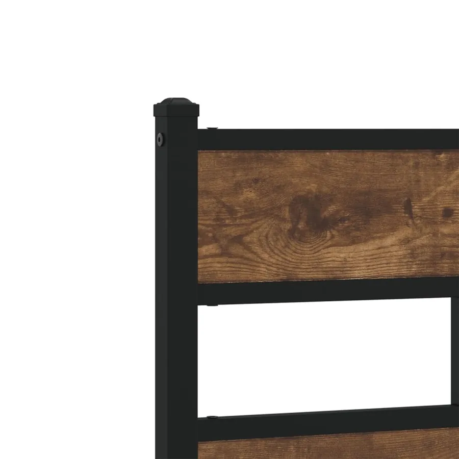 Cadre de lit en métal sans matelas chêne fumé 120x190 cm - 7