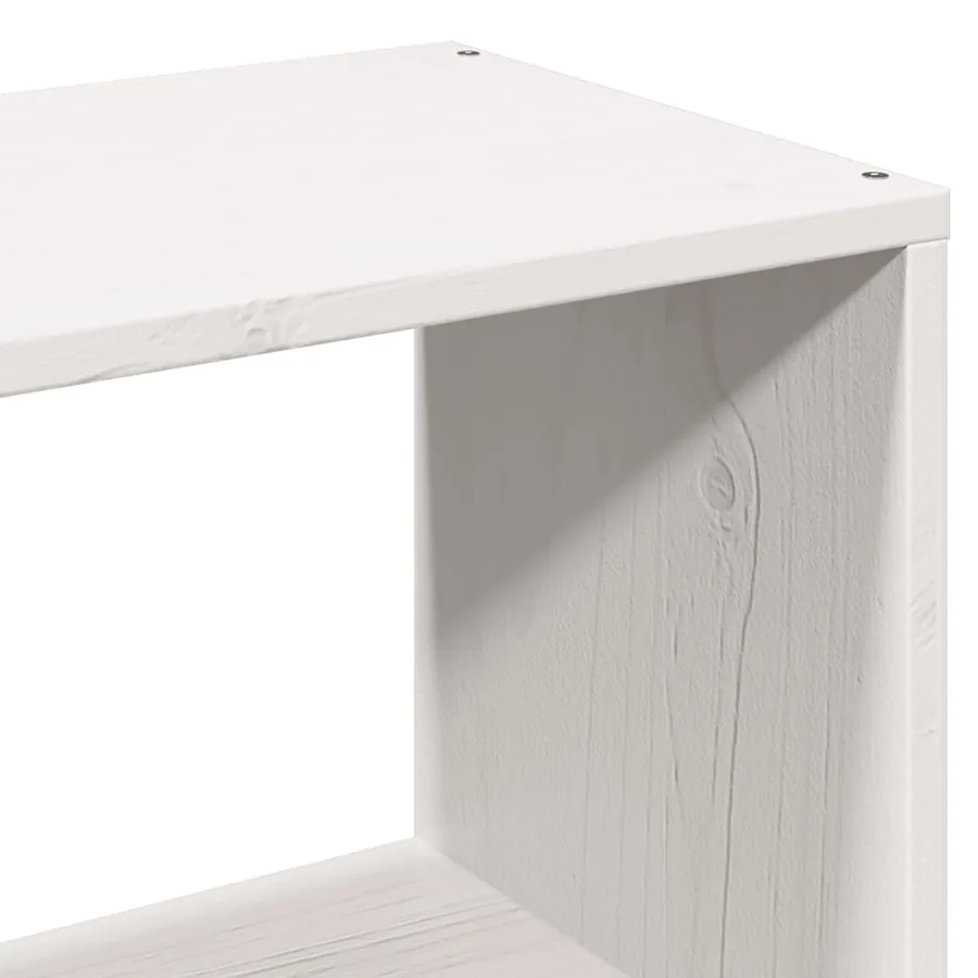 Lit bibliothèque sans matelas blanc 180x200 cm bois pin massif - 9