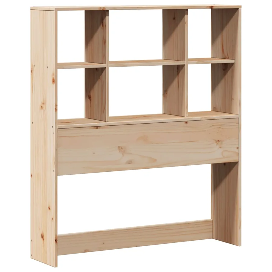 Lit bibliothèque sans matelas 90x200 cm bois de pin massif - 6
