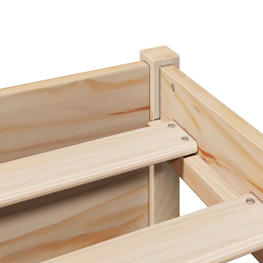 Lit bibliothèque sans matelas 140x190 cm bois de pin massif - 10