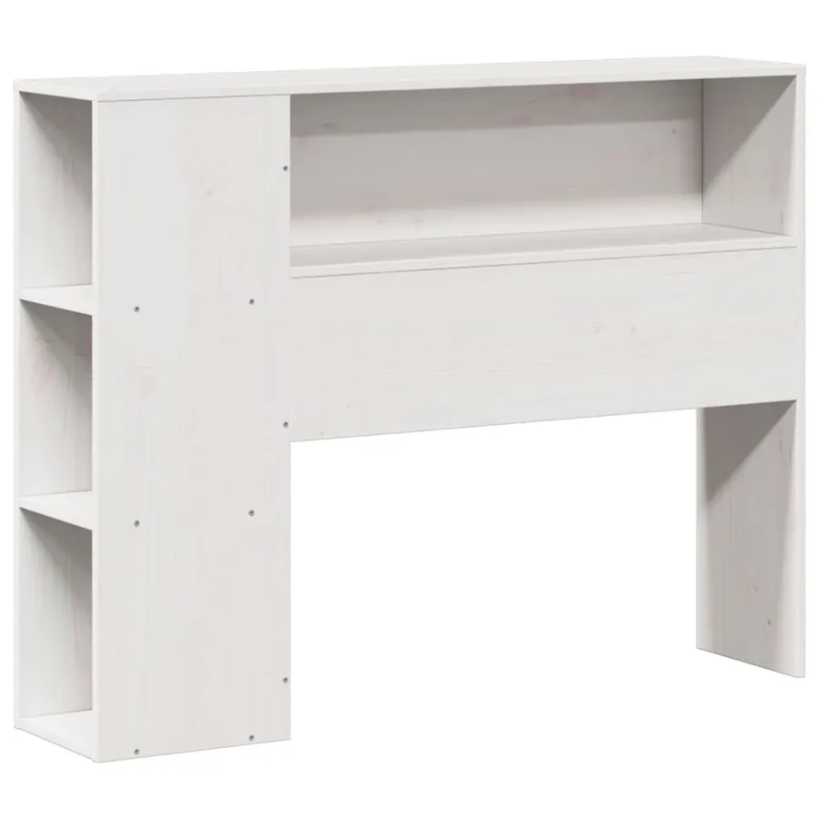 Lit bibliothèque sans matelas blanc 75x190cm bois de pin massif - 7