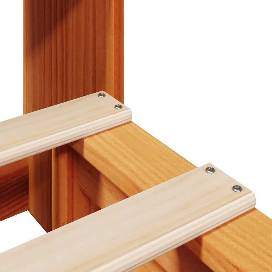 Lit bibliothèque sans matelas cire marron 100x200cm bois massif - 9