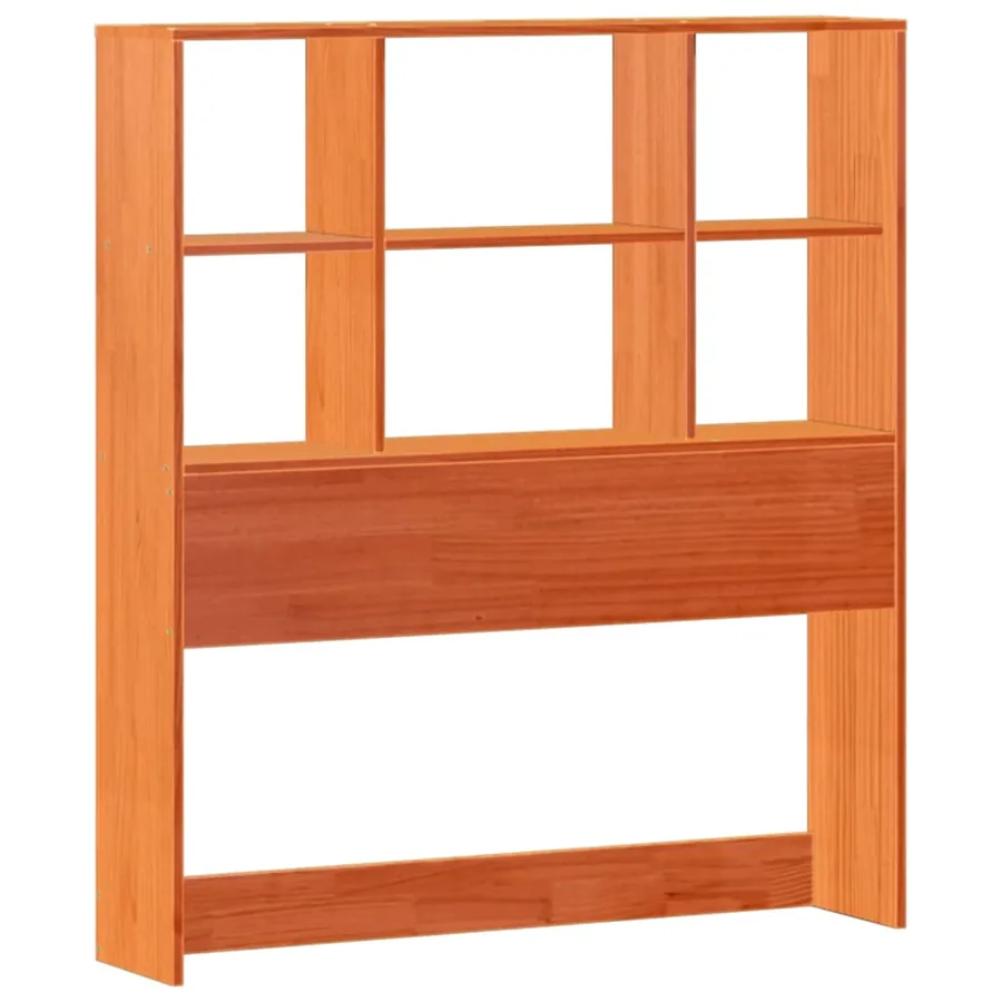 Lit bibliothèque sans matelas cire marron 75x190 cm pin massif - 7