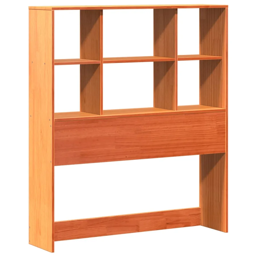 Lit bibliothèque sans matelas cire marron 75x190 cm bois massif - 6