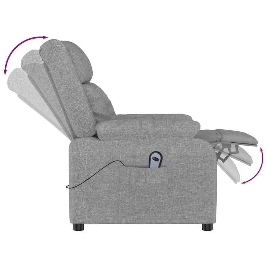 Fauteuil inclinable électrique Gris clair Tissu - 7