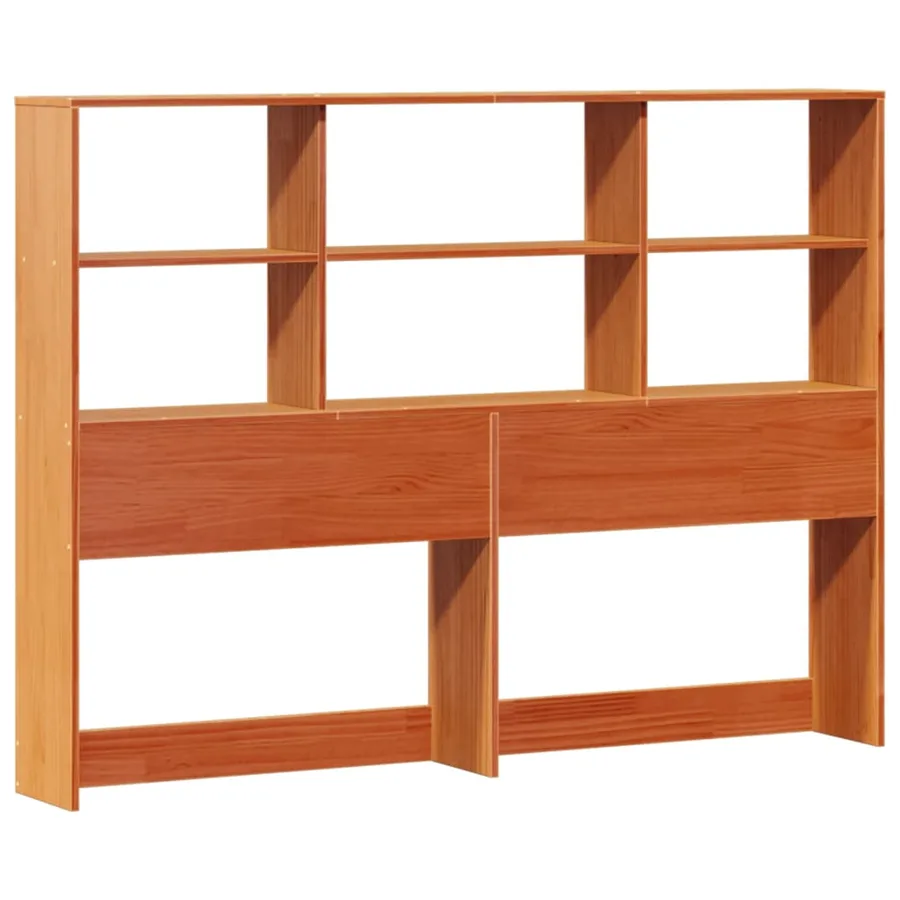 Lit bibliothèque sans matelas cire marron 120x190cm pin massif - 7