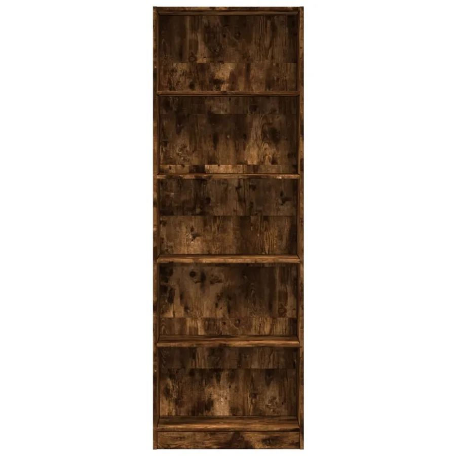 Bibliothèque chêne fumé 60x24x176 cm bois d'ingénierie - 4