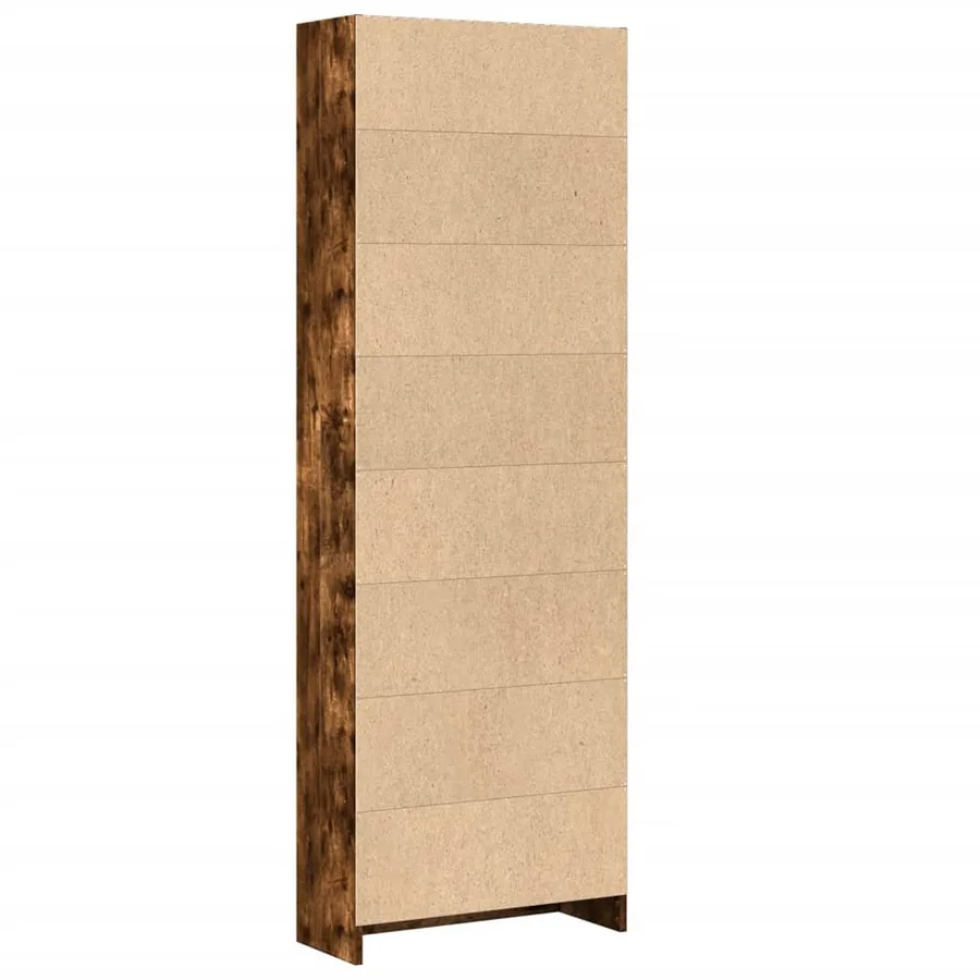 Bibliothèque chêne fumé 60x24x176 cm bois d'ingénierie - 5