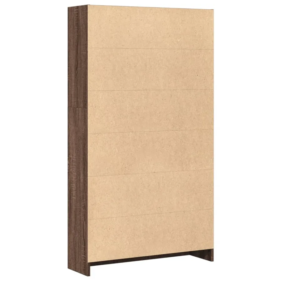 Bibliothèque chêne marron 80x24x143 cm bois d'ingénierie - 5
