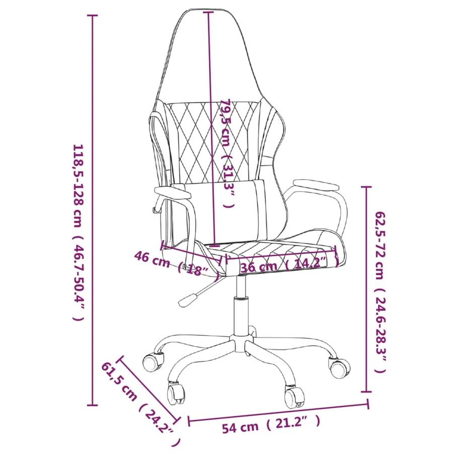 Chaise de jeu Noir et gris Similicuir - 14