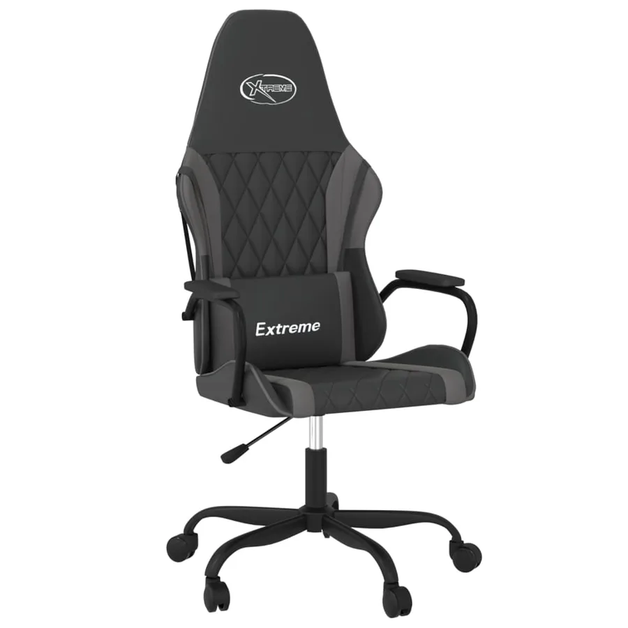 Chaise de jeu Noir et gris Similicuir - 2