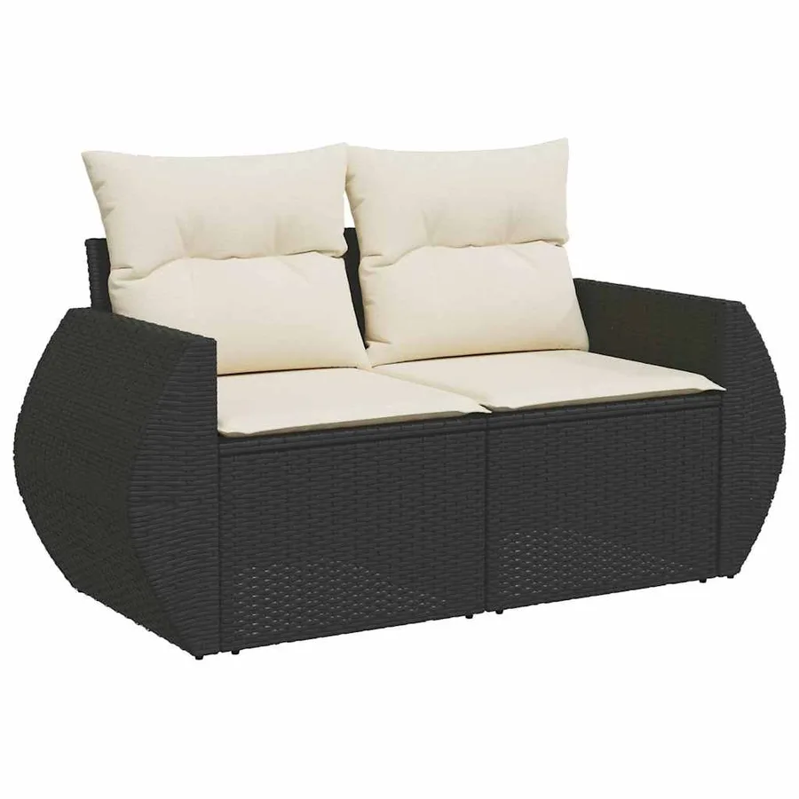 Salon de jardin 7 pcs avec coussins noir résine tressée 71 x 62 x 69 cm - 68,4 kg - 4