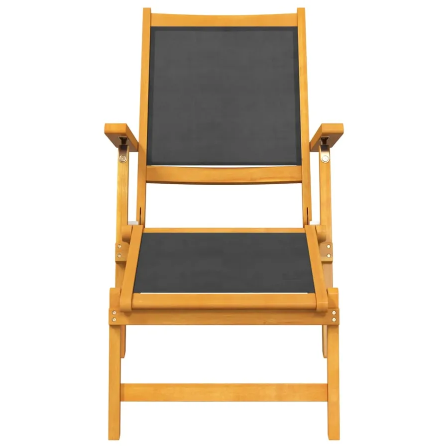 Chaise longue d'extérieur avec table Acacia massif et textilène - 4
