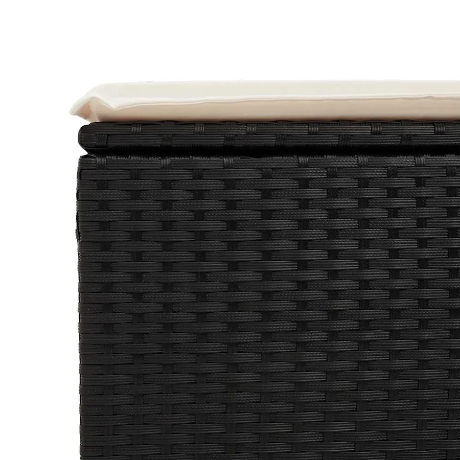 Salon de jardin 7 pcs avec coussins noir résine tressée 62 x 62 x 69 cm - 64,0 kg - 14