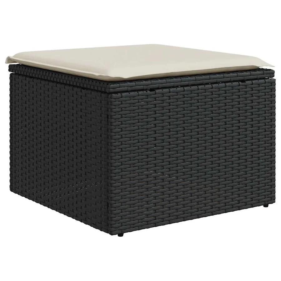 Salon de jardin 7 pcs avec coussins noir résine tressée 62 x 62 x 69 cm - 64,0 kg - 6