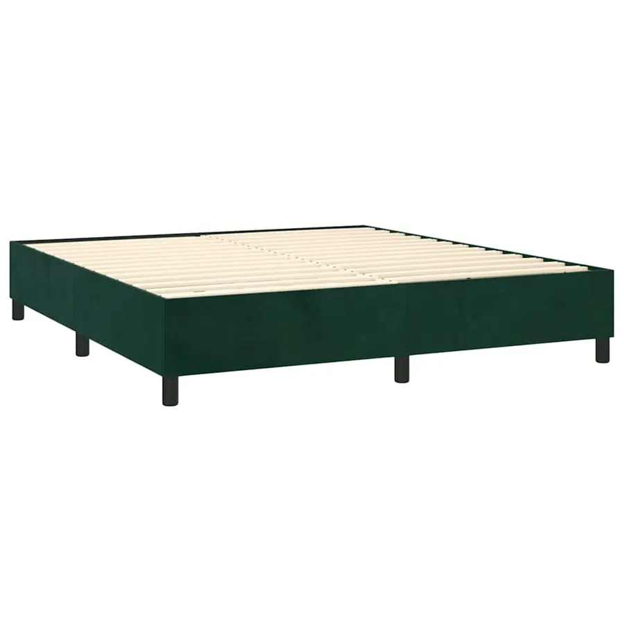 Sommier à lattes de lit et matelas Vert foncé 160x200cm Velours - 4