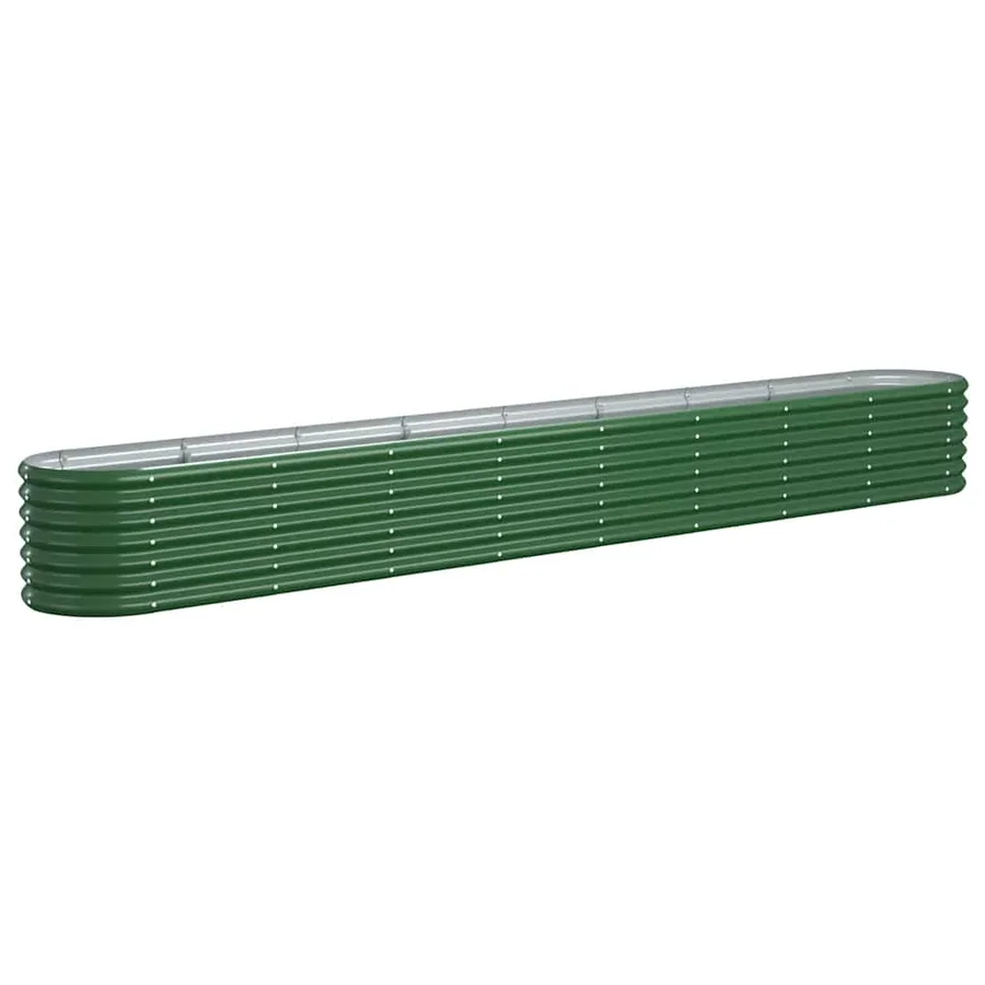 Lit surélevé de jardin Acier galvanisé 332x40x36 cm Vert - 2