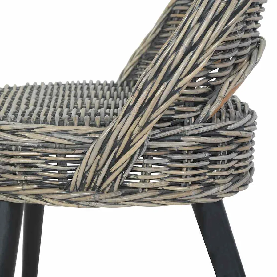 Chaise de canapé rotin kubu noir - 5