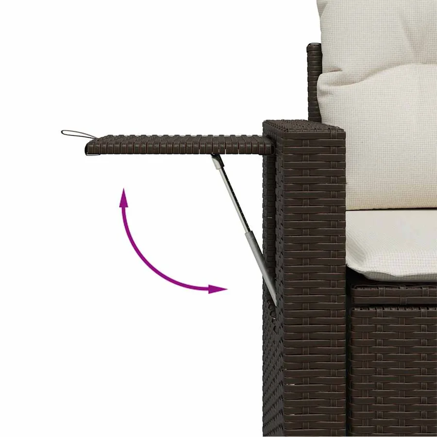 Salon de jardin avec coussins 6 pcs marron résine tressée - 10