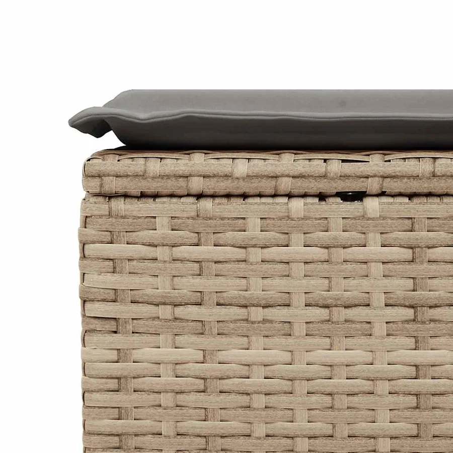 Salon de jardin avec coussins 8 pcs beige résine tressée - 16