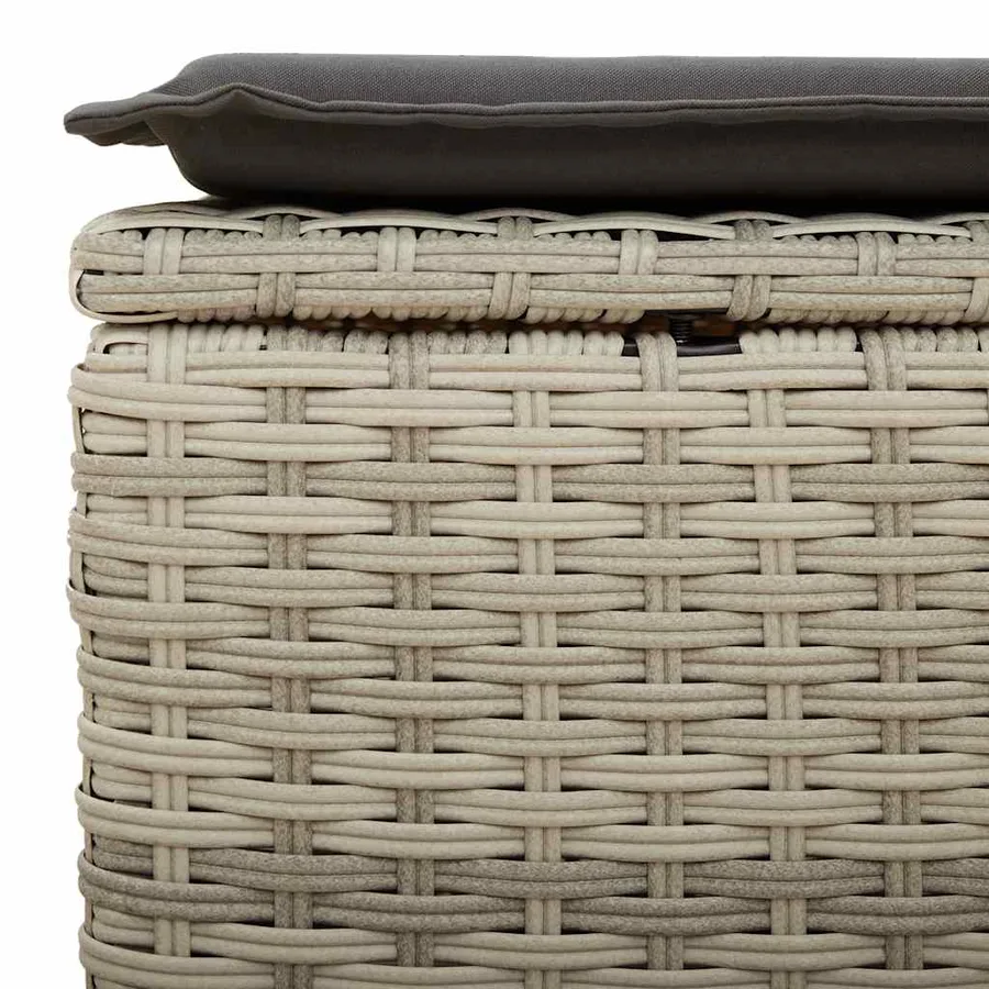 Salon de jardin avec coussins 7 pcs gris clair résine tressée - 13