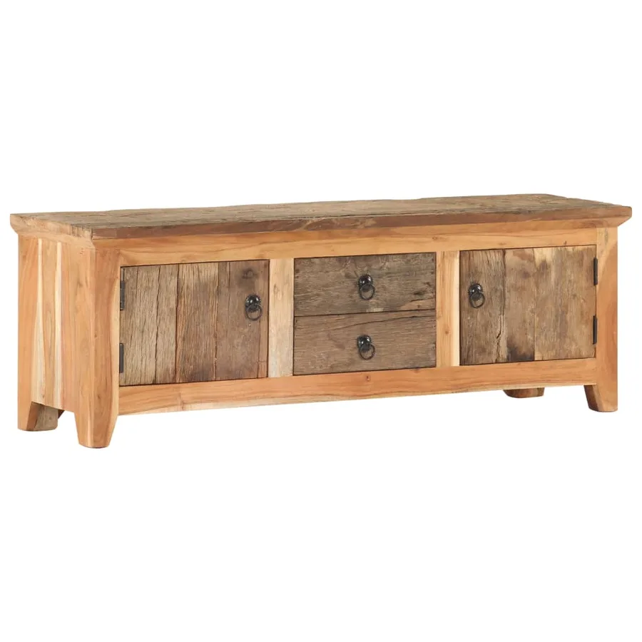 Meuble TV 120x30x40 cm Bois d'acacia et de récupération massif - 10
