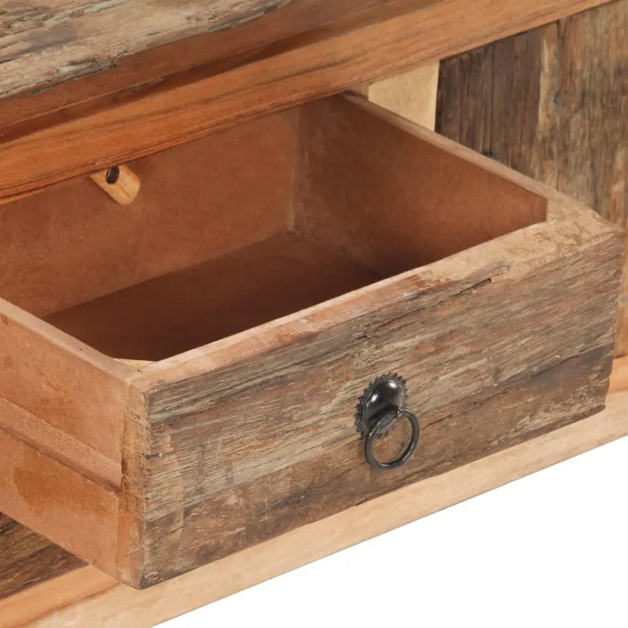 Meuble TV 120x30x40 cm Bois d'acacia et de récupération massif - 7