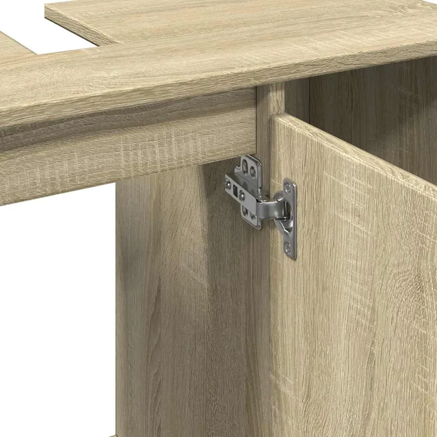 Armoire salle de bain chêne sonoma 80x33x60cm bois d'ingénierie - 9