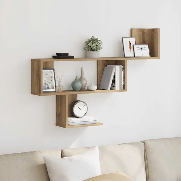 Étagère murale chêne artisanal 100x15x70 cm bois d'ingénierie
