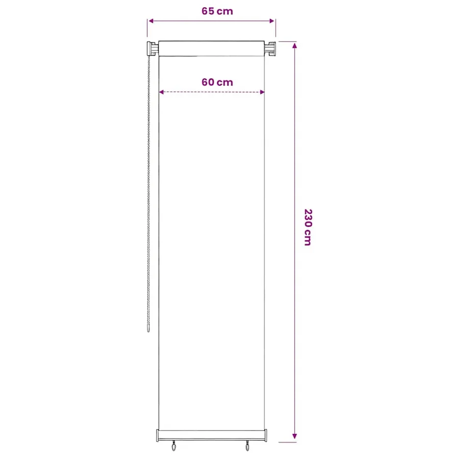 Store roulant d'extérieur couleur crème 65 (l) x 230 (H) cm HDPE - 6