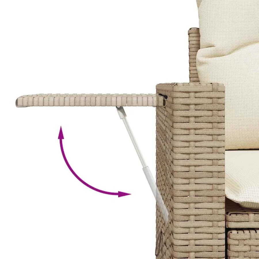 Salon de jardin avec coussins 6 pcs beige résine tressée - 10