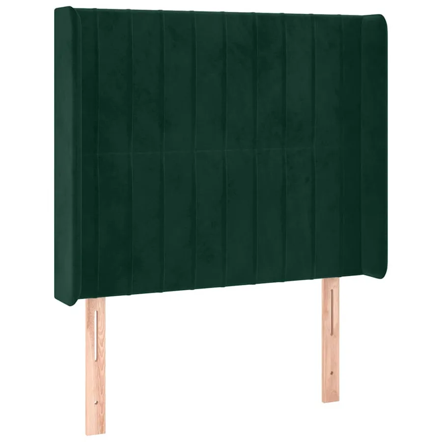 Tête de lit avec oreilles Vert foncé 93x16x118/128 cm Velours - 2