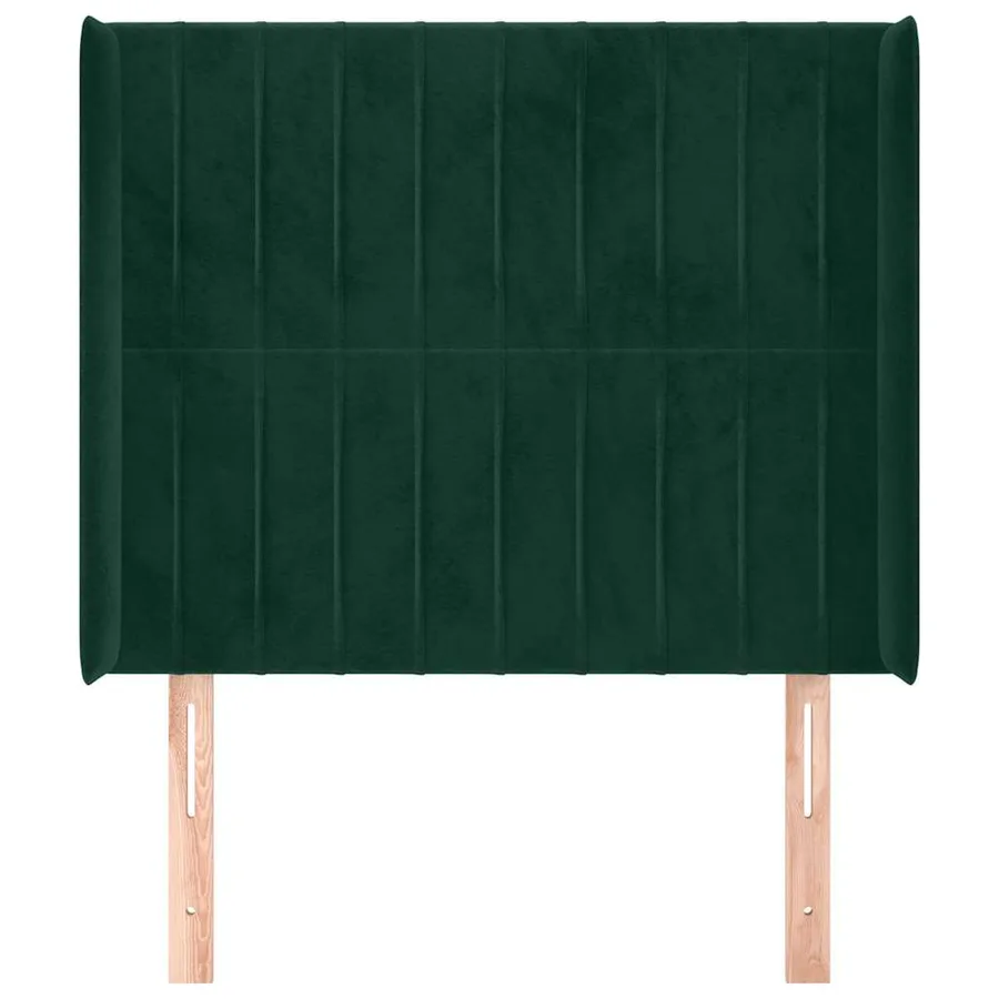 Tête de lit avec oreilles Vert foncé 93x16x118/128 cm Velours - 3