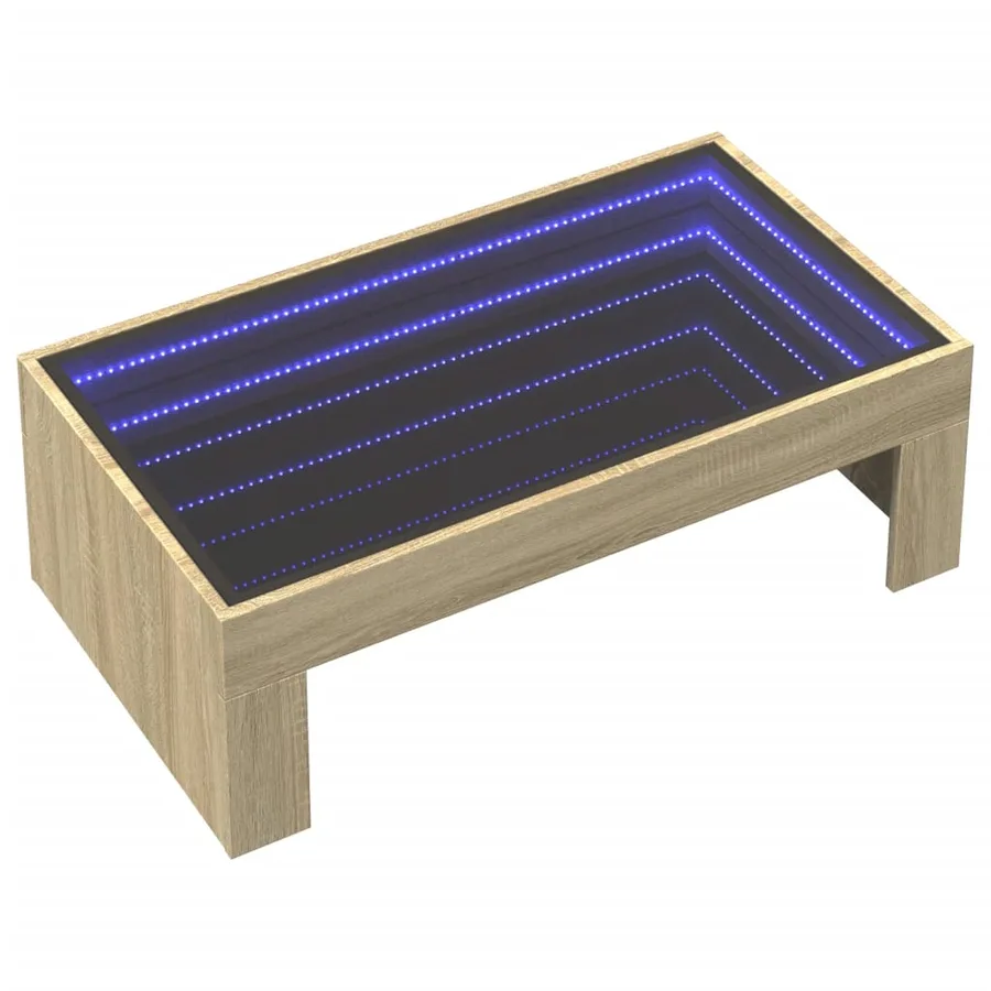 Table basse avec LED infini chêne sonoma 90x50x30 cm - 3