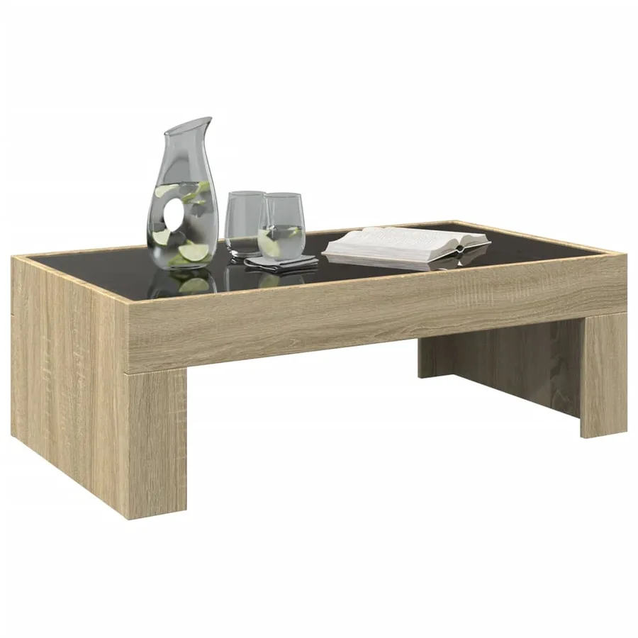 Table basse avec LED infini chêne sonoma 90x50x30 cm - 5