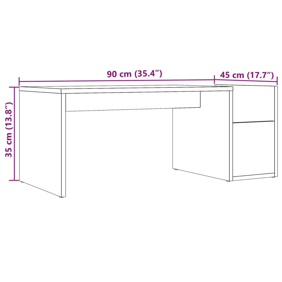 Table basse vieux bois 90x45x35 cm bois d'ingénierie - 9
