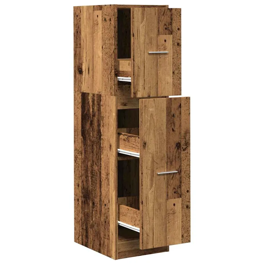 Armoire d'apothicaire vieux bois 30x41x118 cm bois d'ingénierie - 2