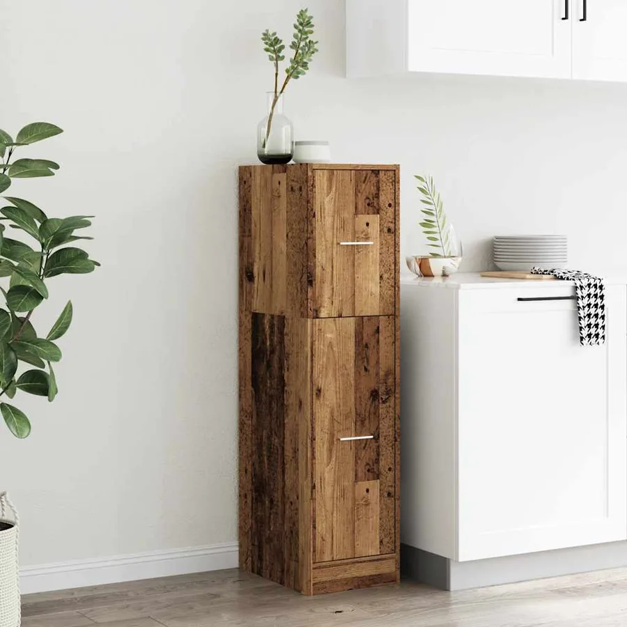 Armoire d'apothicaire vieux bois 30x41x118 cm bois d'ingénierie - 3