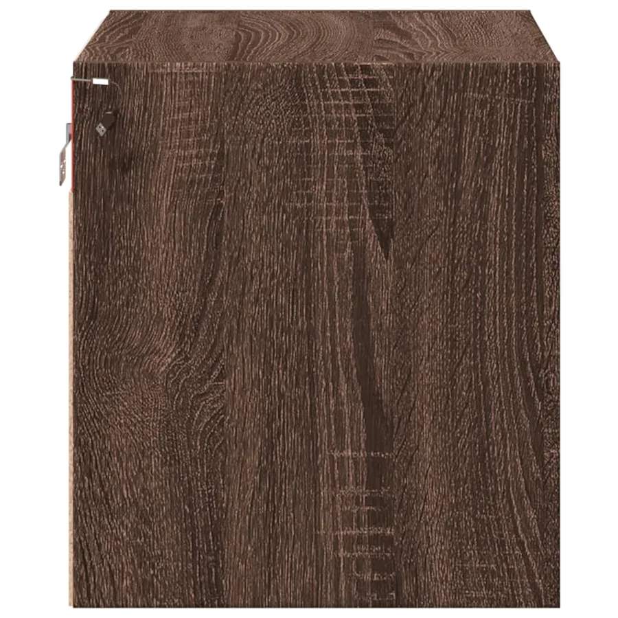 Tables de chevet murales avec lumières LED 2 pcs chêne marron - 8
