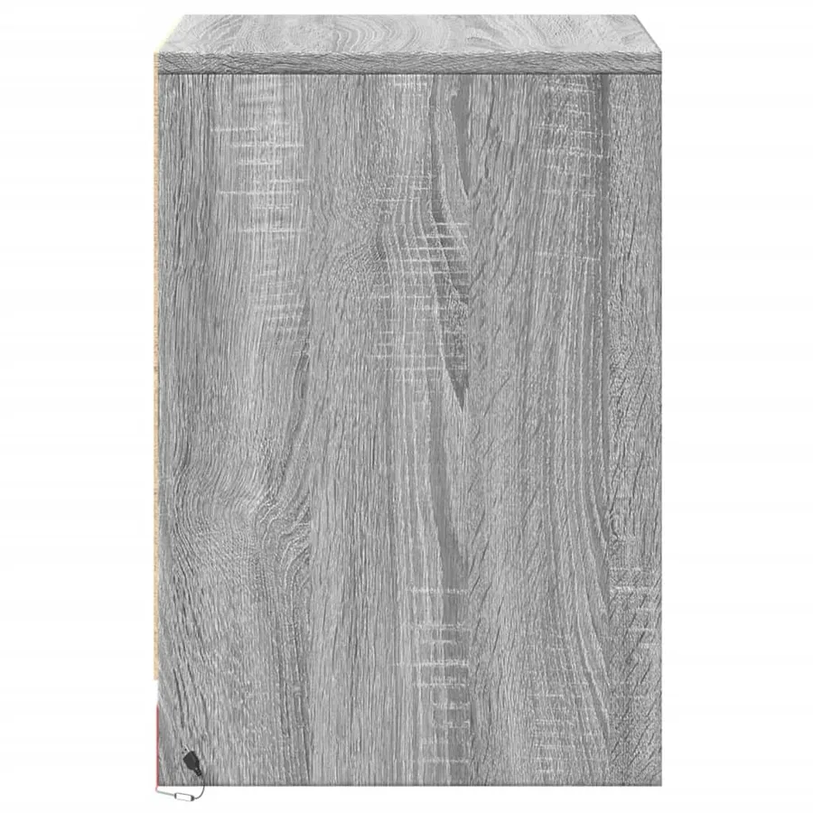 Armoires de chevet et lumières LED 2 pcs sonoma gris - 7