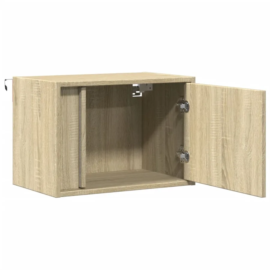 Table de chevet murale avec lumières LED chêne sonoma - 7