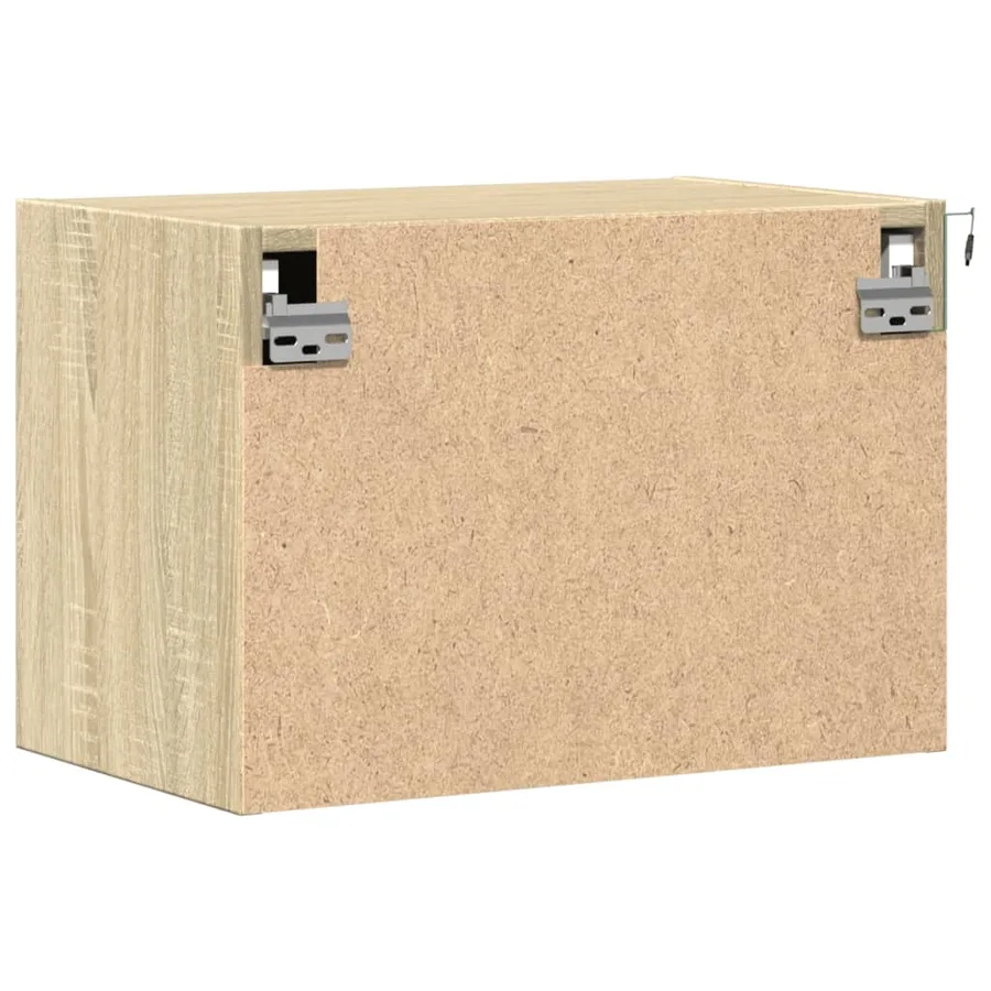 Table de chevet murale avec lumières LED chêne sonoma - 9
